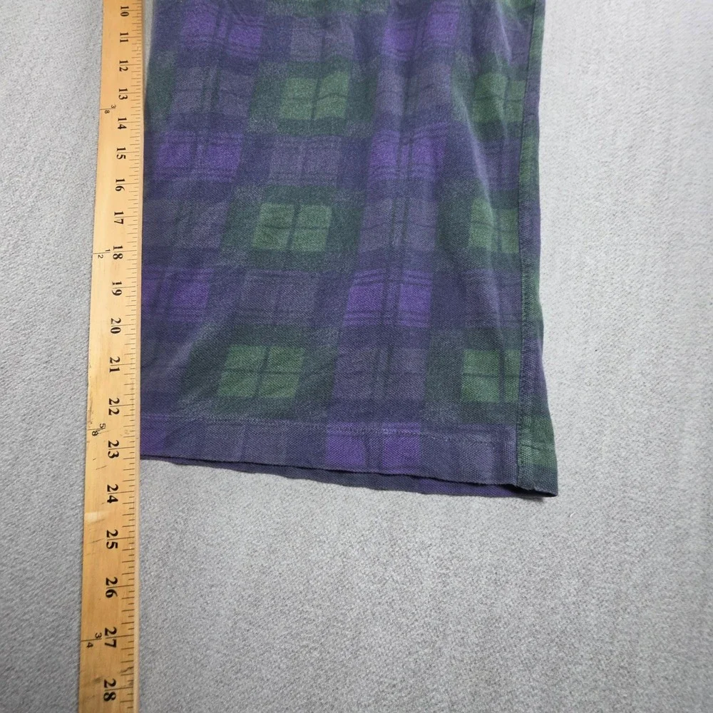 Polo Ralph Lauren Pajama Pants Mens L Purple Green Plaid Cotton Lounge Sleepwear